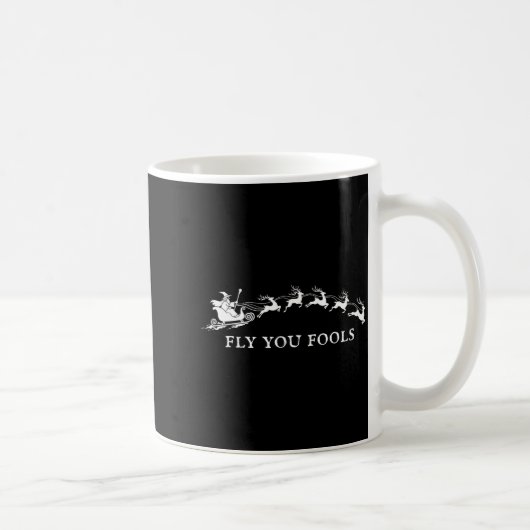Mug Drôle de mouche, vous, imbéciles, Père Noël, traîn (Droite)