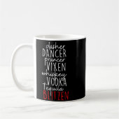 Mug Drôle de Noël Dasher Danseur Prancer Vixen Moustac (Gauche)