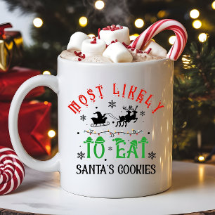 Mug Drôle de Noël : le plus susceptible de manger les