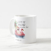 Mug Drôle de Noël sur la plage de Santa (Devant gauche)