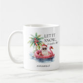 Mug Drôle de Noël sur la plage de Santa (Gauche)