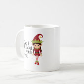 Mug Drôle de Noël Touche mon Elfe de Fêtes (Devant gauche)