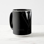 Mug Drôle de patron d'entreprise avec costume noir (Devant gauche)
