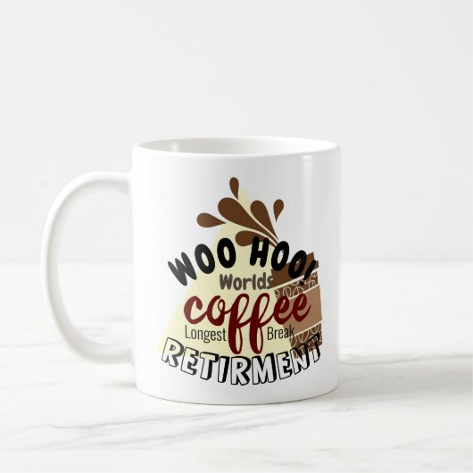 Mug Drôle de pause café de retraite Nom personnalisé (Gauche)