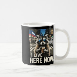 Mug Drôle de Raton Laveur Café Glacé Je Vis Ici Poubel
