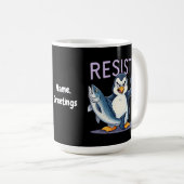 Mug Drôle de résister à la protestation des pingouins  (Devant droit)