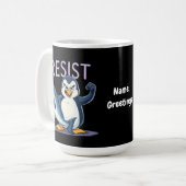 Mug Drôle de résister à la protestation des pingouins  (Devant gauche)