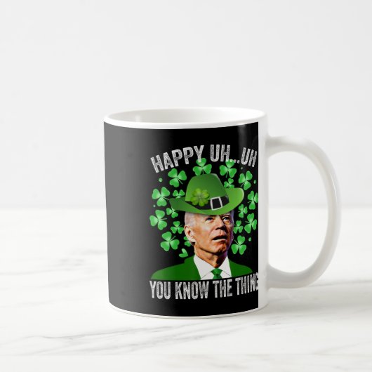 Mug Drôle de Saint-Patrick Biden Heureux Euh Euh Vous (Droite)