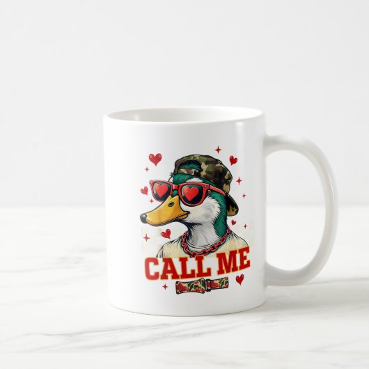 Mug Drôle de Saint-Valentin Garçon Canard Chasse Appel (Droite)