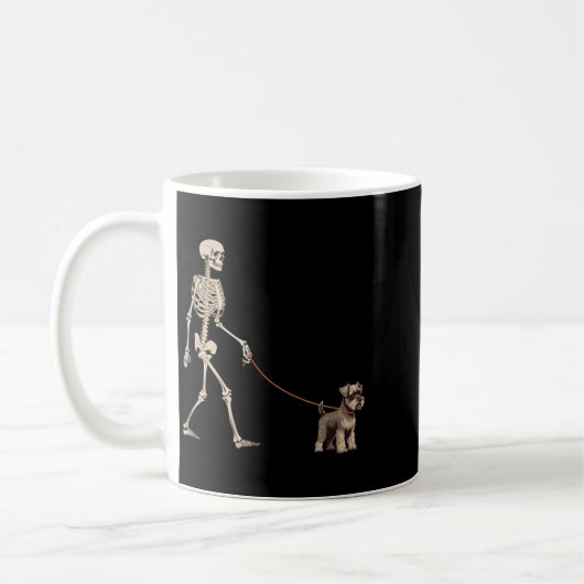Mug Drôle de Schnauzer miniature squelette de chien qu (Gauche)