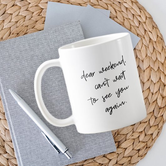 Mug Drôle de script noir et blanc moderne
