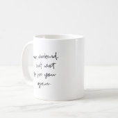 Mug Drôle de script noir et blanc moderne (Devant gauche)
