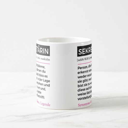 Mug Drôle de secrétaire, d'assistante, de proverbe Cad (Centre)