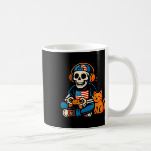 Mug Drôle de squelette patriotique de jeux vidéo de de
