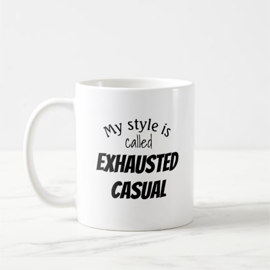 Mug Drôle de tenue épuisée (Gauche)