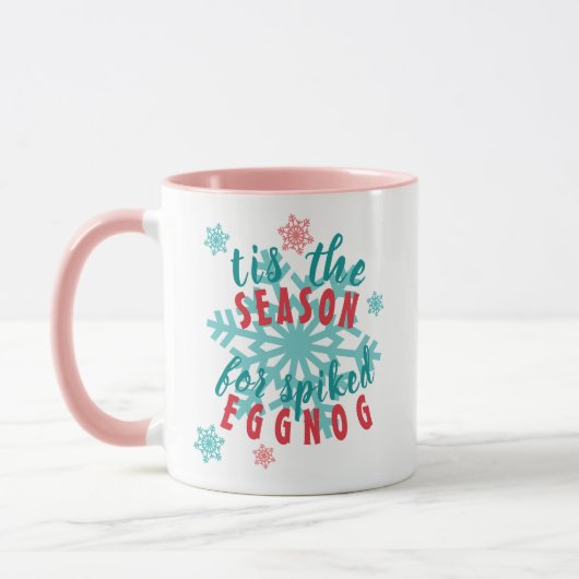 Mug Drôle Décembre Saison hiver Eggnog Mot de citation (Gauche)