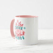 Mug Drôle Décembre Saison hiver Eggnog Mot de citation (Devant gauche)