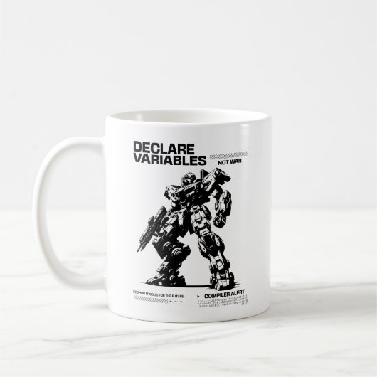 Mug Drôle Déclarer Variables Pas Guerre Mech Warrior C (Gauche)