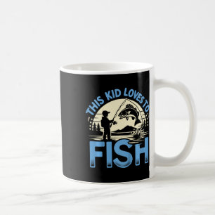 Mug Drôle d'enfants Ce gamin adore pêcher la pêche