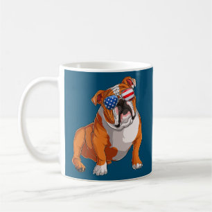 Mug Drôle d'English Bulldog 4 juillet Amoureux de Chie