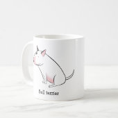 Mug Drôle dessin animé blanc taureau terrier (Devant gauche)
