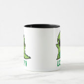 Mug Drôle dessin animé de dinosaure avec nom (Centre)