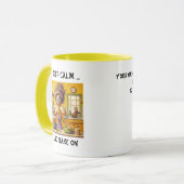 Mug Drôle dessin animé de la femme boulangère rasée (Devant gauche)