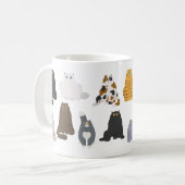 Mug Drôle dessin animé grasse chats vue (Devant gauche)