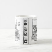 Mug Drôle dessin robot. Femme au lit avec un robot (Centre)