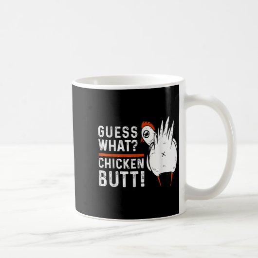 Mug Drôle Devinez What_ Beurre De Poulet ! Design blan (Droite)