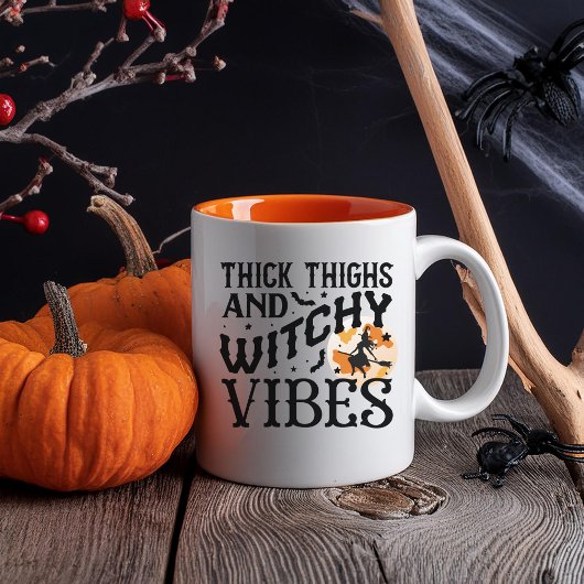 Mug drôle d'Halloween avec sorcière noire et plein
