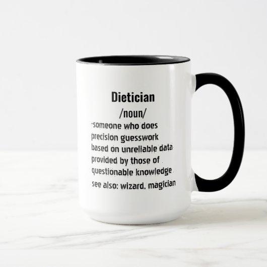Mug drôle Dieticienne Définition cadeaux pour hommes f (Droite)