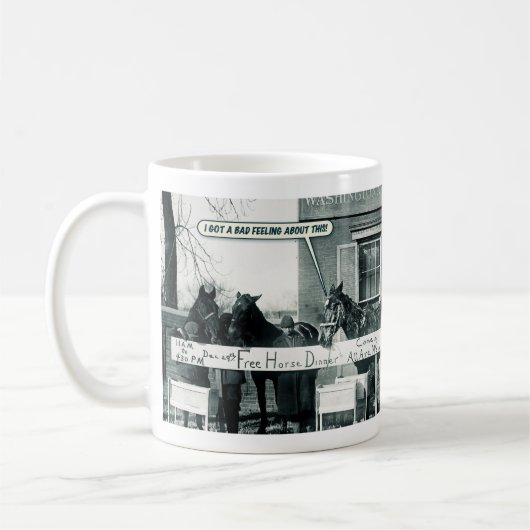 Mug drôle - Dîner de cheval (Gauche)