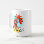 Mug drôle dingue poule dame ajouter du texte (Devant gauche)