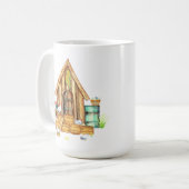 Mug drôle dingue poule dame ajouter du texte (Devant gauche)