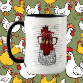 Mug drôle dingue poule dame ajouter du texte