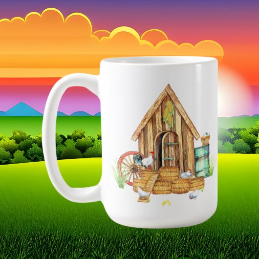 Mug drôle dingue poule dame ajouter du texte