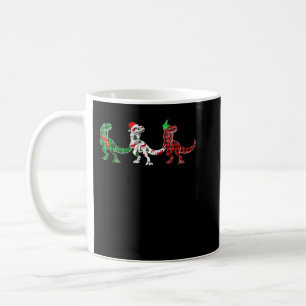 Mug Drôle Dinosaur Xmas Lumières Arbre Rouge Plaid T R
