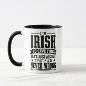 Mug Drôle d'Irlandais jamais tort (Gauche)