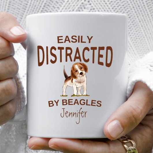 Mug Drôle distrait par les Beagles Personnalisé