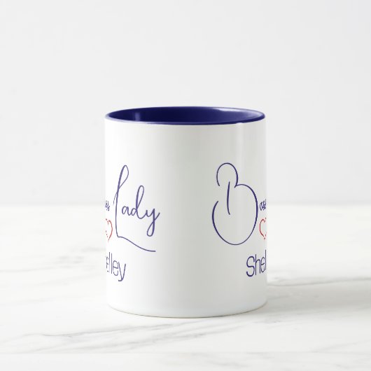 Mug Drôle Dit Boss Lady Simple Dark Blue Script (Centre)