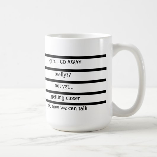Mug Drôle, doit avoir le café avant que nous parlions (Droite)