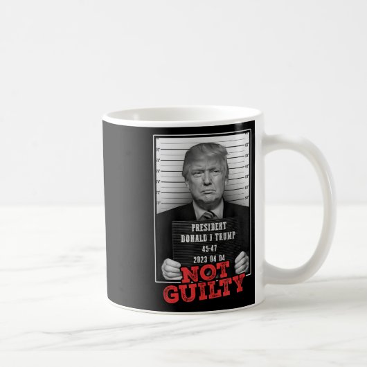Mug Drôle Donald Trump Pas Coupable Tiré De Mug, Libre (Droite)