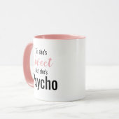 Mug Drôle Doux mais Psycho | Cute (Devant gauche)