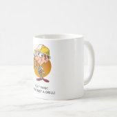 Mug Drôle Drôle Cartoon du travailleur de la construct (Devant droit)