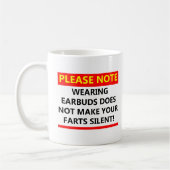 Mug Drôle Ecouteurs Silencieux (Gauche)