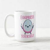 Mug Drôle "Eggpress Yself" Nom personnalisé (Gauche)