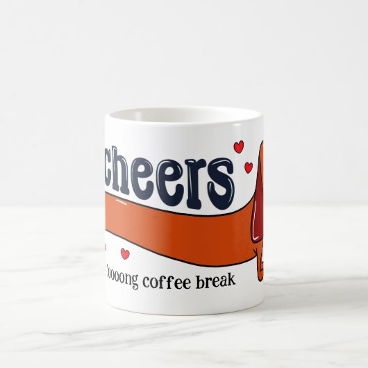 Mug Drôle encourt un long chien de pause café (Centre)