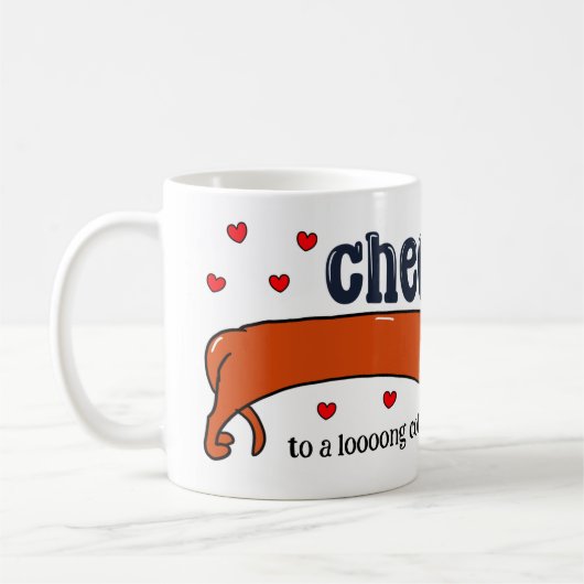Mug Drôle encourt un long chien de pause café (Gauche)