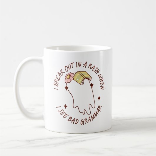 Mug Drôle Enseignant Anglais Grammar Citation Cadeau (Gauche)